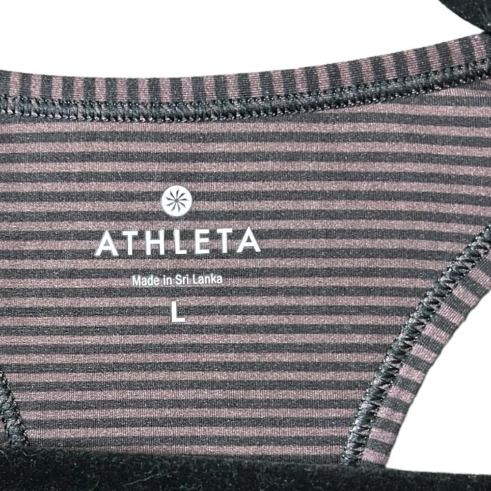 Athleta brown/black Stripe Tank Size Large - Picture 3 of 4